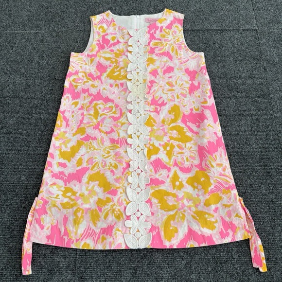 Girls Lilly Pulitzer Summer Punch Bright Pink Youth Dress Sun Beach Size 8 - Picture 1 of 10
